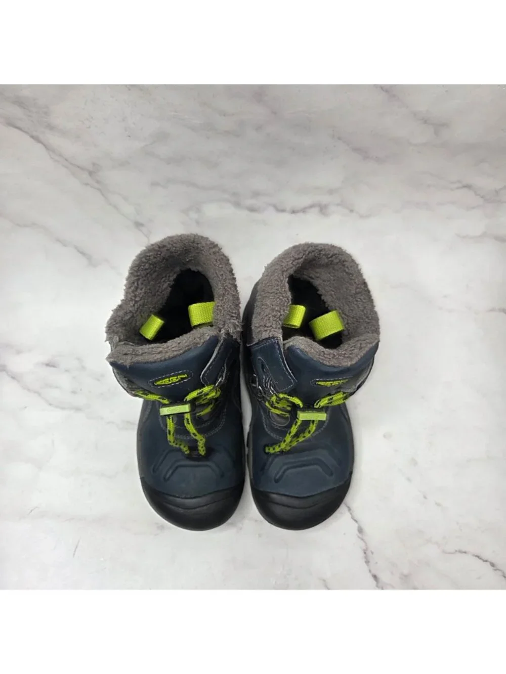 Keen Basin WP Blue Winter Snow Boots Waterproof Fleece Lined Kids Boys 2